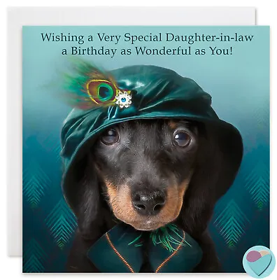 Daughter In Law Birthday Card For Child Or Adult To Or From Dachshund Dog Lover • £3.20