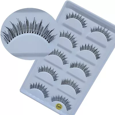 3D Mink False Eyelashes Wispy Cross Long Thick Soft Fake Eye Lashes 5 Pairs New • £3.99