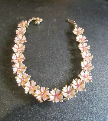 *Vintage Pink Crazy Daisy Rhinestone Necklace 13  • $24.99