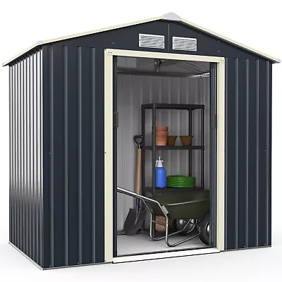£229.99 • Buy 7FT X 4.3FT Outdoor Storage Shed Large Tool Utility Storage House W/Sliding Door