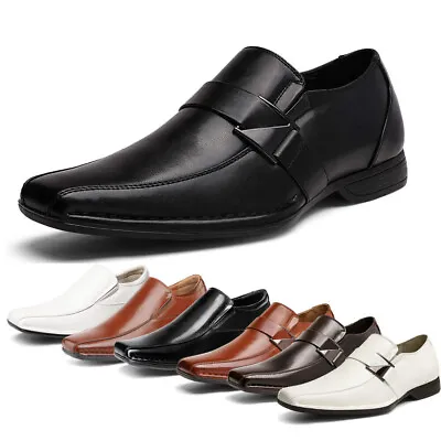 Men's Oxford Shoes Square Toe Loafers Formal Slip On Dress Shoes • $29.99