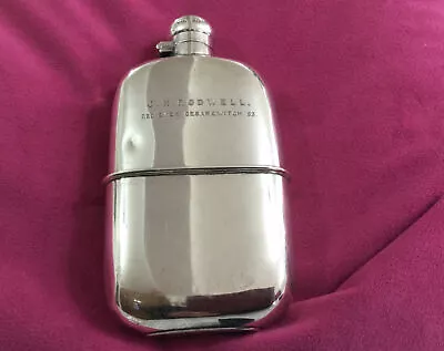 £550 • Buy ANTIQUE HIP FLASK Cup James Dixon, Solid Silver, VGC,1893 Sheffield, Cesarewitch