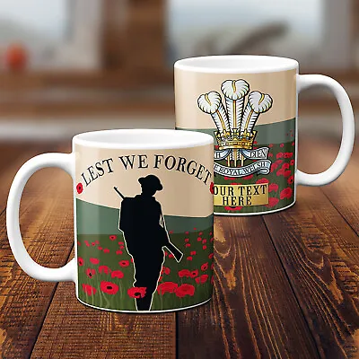 Personalised Royal Welsh Mug British Military Cup Offical Badge Dad Gift VPM42 • £12.95