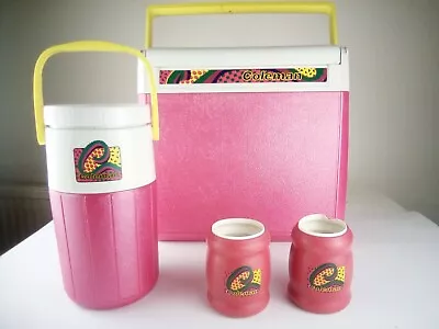 Coleman Flip Top Cool Box  Drinks Cooler + Drinks Sleeves Vintage Glamping  • £34.99