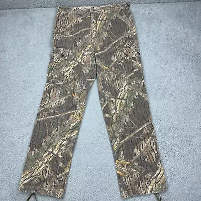 Vintage Mossy Oak Pants Mens Large 38x34 Camo Cargo Adjustable Waist USA Made • $39.99