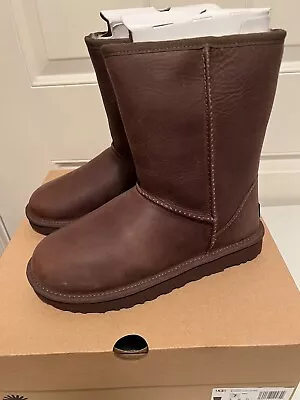 NEW UGG - Classic Short Leather Boots Brownstone 1016559 Sz 7 • $119.99