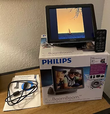 Philips SPF4080P/G7 8-Inch BoomBoom PhotoFrame And Gadget Hub See Video Working • $39.99