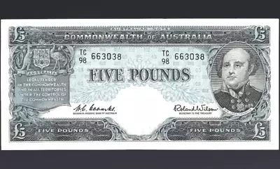 $255 • Buy Australian Banknote: Coombs/Wilson 5 Pound Reserve Bank Of Australia 1960