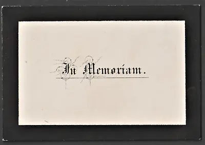 IN MEMORIAM CARD Eliza Woolfe Hampstead 1880 Finchley Cemetery • £5.95