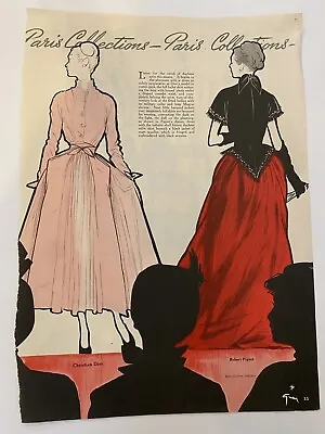 Vogue Magazine And Pattern Book  Rene Gruau Christian Dior Piguet 1940s  • $19.90