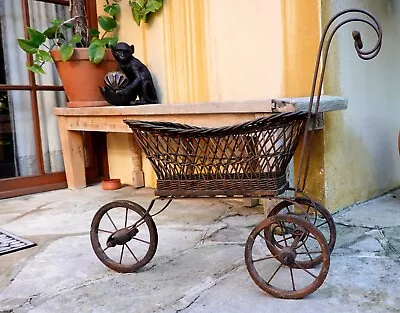 Doll Wicker Carriage Pram Collectable & Vintage Victorian Antique • $98