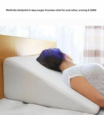 Bed Wedge Foam Pillow Hypo Allergenic Back Pain Snoring Acid Reflux Heartburn  • £24.99
