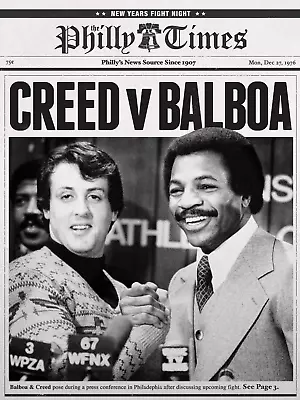 Rocky Balboa VS Apollo Creed Bicentennial Superfight Poster/Print Stallone 🥊 • $3.39