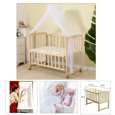 BABY Crib Bedside Cot Bed Wooden  Next To Me From Birth Cot UK • £75