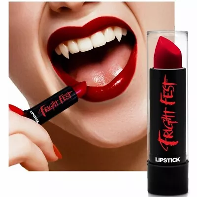 Fright Fest Blood Red Lipstick Bright High Pigment Vampire Devil Witch Halloween • £3.99