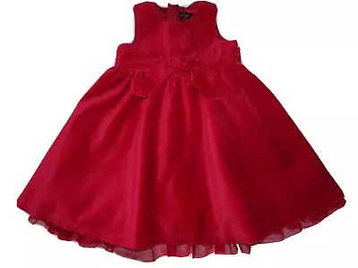 Next Signature Red Velvet Party Dress - 12-18 Months • £6.99