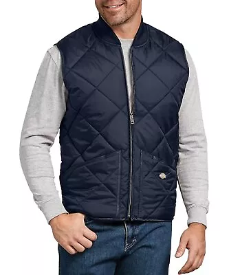 Dickies Men's Diamond Quilted Nylon Vest Dark Vest • $27.99