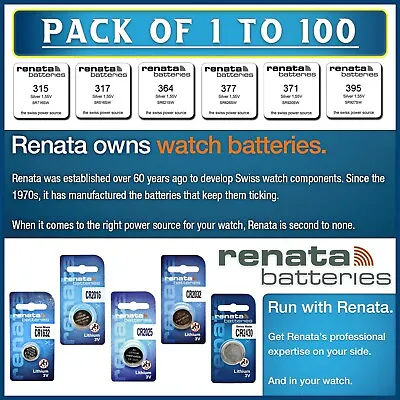 1-10 Pack RENATA WATCH BATTERIES 321 364 371 377 386 CR 2032 2025 2430 BATTERY🪙 • £2.99