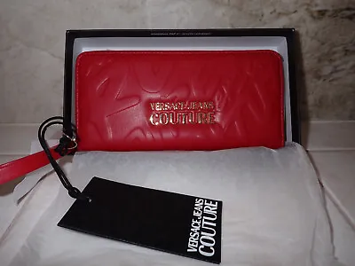 New Genuine Versace Jeans Couture Scarlett EmbossedLeather Med Zip-around Wallet • $160