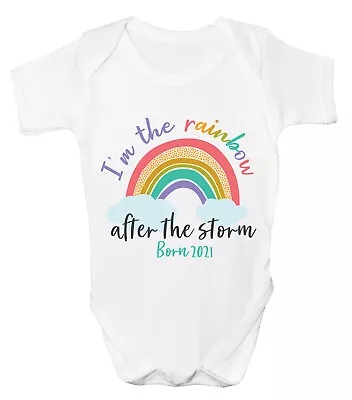 Rainbow Baby Grow After The Storm Bodysuit Girls Boys Vest • £6.99