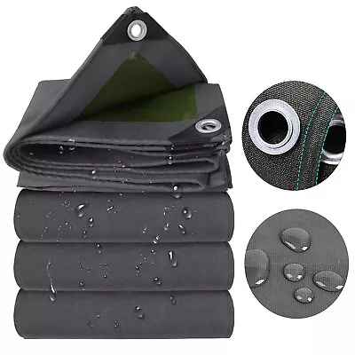$239.99 • Buy Canvas Tarp 19.4oz Heavy Duty Water And Mildew Resistant Tarpaulin RV Boat Cover