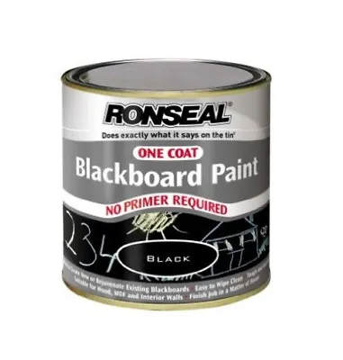 Ronseal - RSLOCBBP250 One Coat Blackboard Paint - BLACK - 250ML • £9.79