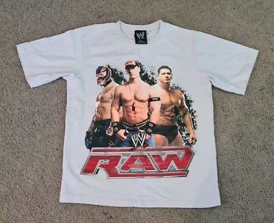 WWE RAW T Shirt Size 14 Boys - John Cena - Rey Mysterio TARGET - FREE POST • $24.95