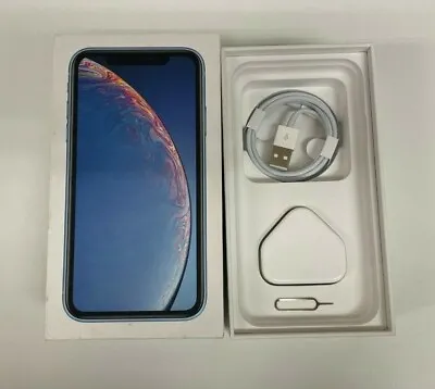 £13.99 • Buy Used Empty Box For Apple IPhone XR Blue 128Gb  + Accessories