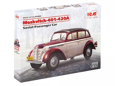 ICM 35484 - Moskvitch-401-420A Soviet Passenger Car - Scale Model Kit • $79.99