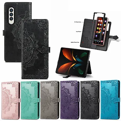 $15.99 • Buy For Samsung Galaxy Z Fold 3/4 5G Magnetic Flip Leather Wallet Stand Case Cover