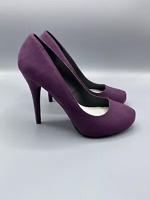 M By Michael Antonio Womens Heels Pumps Shoes Purple Suede Size 7.5 • $23.40