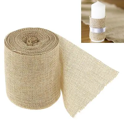 1 Roll Natural Tape 10 M Rustic Jute Linen Tape Roll Jute Tape Craft Tape For • £16.88