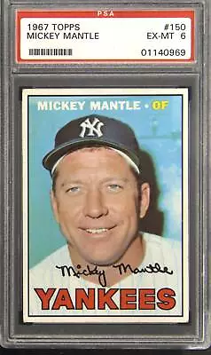 1967 Topps #150 Mickey Mantle PSA 6 • $750