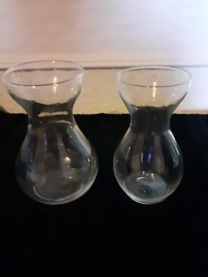 £4.99 • Buy Hyacinth Bulb Vases X 2 Clear Glass Classic Shape, Unused 