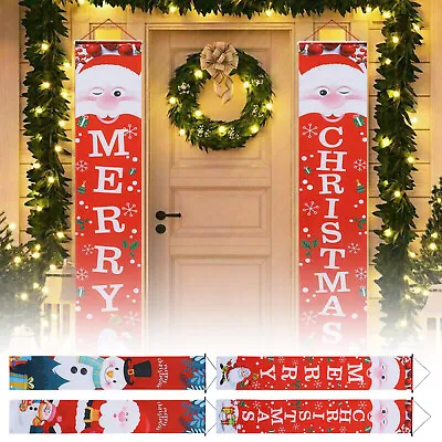 Merry Christmas Banner Flag Door Hanging Porch Sign Xmas Ornament Party Decor US • $9.48
