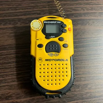 Motorola Talkabout 200 Walkie Talkie Not Tested Yellow No ANTENNA COVER • $8