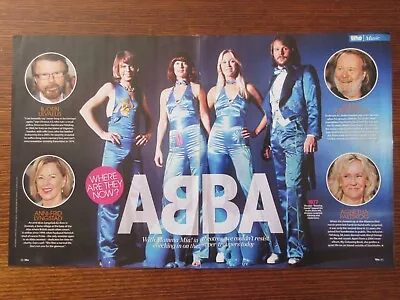 ABBA Double Page Poster 1977 From WHO Magazine. 45 Cm X 27 Cm. • $27