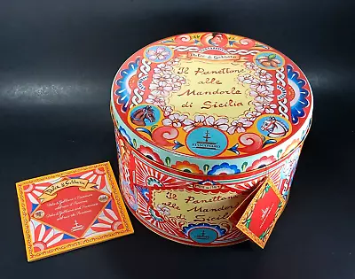 Dolce & Gabbana Fiasconaro Panettone Cake Tin 7  X 10  Round Empty Promo Art • $60