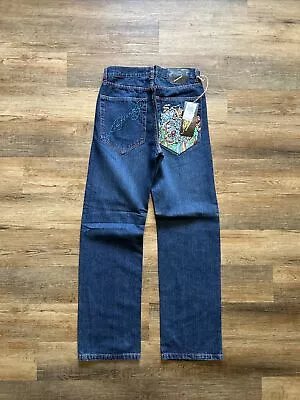 Ed Hardy Jeans Mens 30x34 Denim Baggy Tiger Christian Audigier Y2K VTG Flame • $99