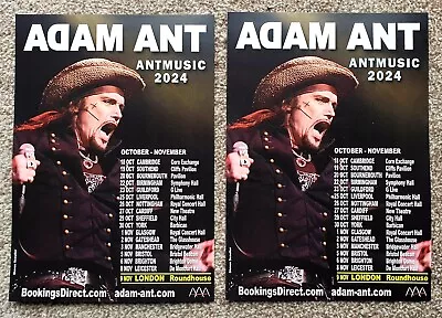 2 Flyers - Adam Ant ( Adam And The Ants ) - Antmusic 2024 - UK Tour • £2.49