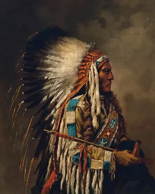 Nez Perce Chief By Edgar Samuel Paxson Western Giclee Art Print + Ships Free • $53.10