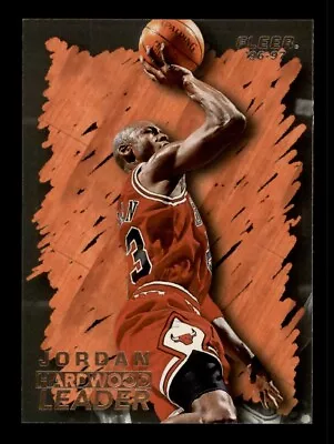 1996-97 Fleer #123 Michael Jordan Hardwood Leader Chicago Bulls Hof • $2.75