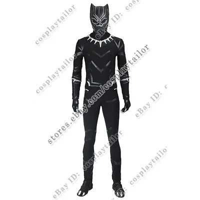 Captain America 3 Civil War Cosplay Black Panther Costume Black Jumpsuit Suit • $196.45