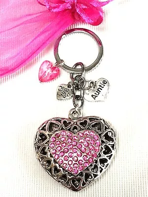 Personalised Heart Christmas Birthday Gift Keyring Choose Family Or Friend Name • £4.99