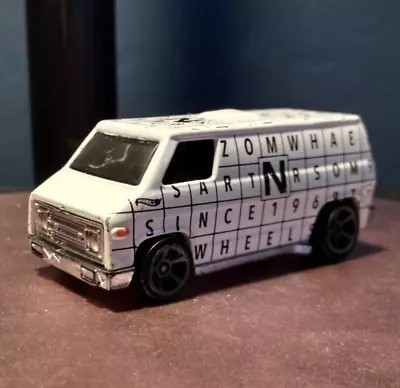 Hot Wheels 70's Super Van 2023 Art Cars White Scrabble Junk 1:64 Loose Used • $0.99