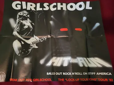 Girlschool Hit And Run US (Stiff) &Canadian (Solid Gold)  And Stiff Promo Poster • $99.99