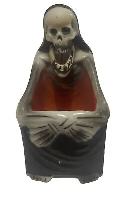 Vintage Skeleton Ashtray Patent# 57615 Japan Hinged Jaw Nodder Halloween • $333