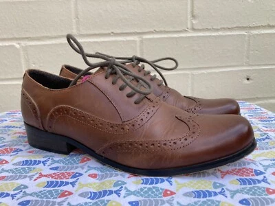 £25 • Buy CLARKS Brown Tan Leather Hamble Oak Flat Brogues 5.5 Wide 