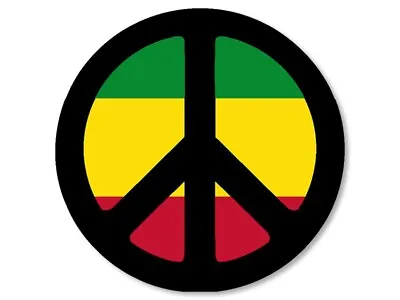 3x3 Inch Round Peace Logo Rasta Flag Sticker (rastafari Weed Reggae Pot Decal) • $9