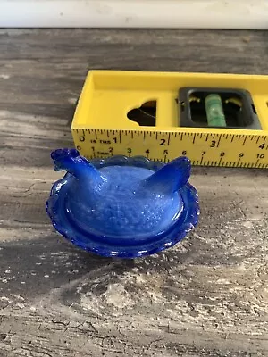 Blue Boyd Glass Hen On Nest Mini 2.5” • $42